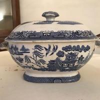 Antiquariato zuppiera porcellana decoro Willow