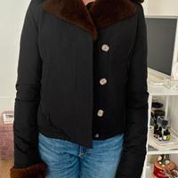 Woolrich bomber corto con collo in pelliccia
