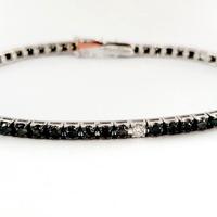 Bracciale Tennis DiamantiNeri Diamanti Bianchi 18k