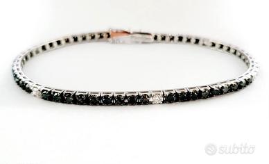 Bracciale Tennis DiamantiNeri Diamanti Bianchi 18k
