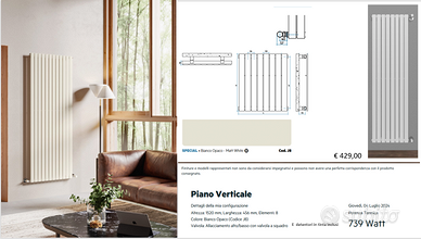 RADIATORE PIANO COL. BIANCO OPACO