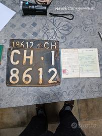 targhe e libretto fiat 600 1955 da collezione 