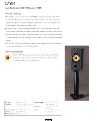 ALTOPARLANTI CASSE B&W DM 602