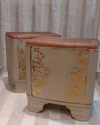Coppia di comodini stile shabby eclettico