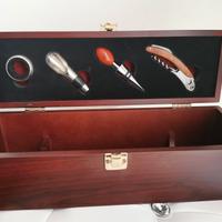 Cassetta in legno mogano Set vino wine