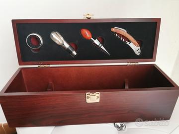 Cassetta in legno mogano Set vino wine