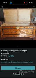 Cassa panca in legno massello