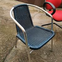 Set 4 Sedie Vintage da Bar - Blu e Acciaio