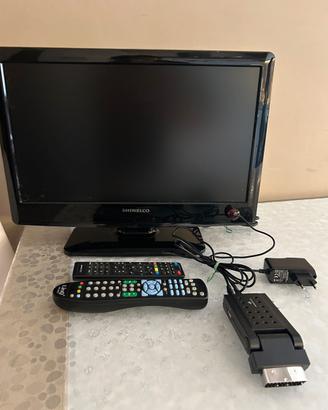 Televisore Shinelco + Decoder + telecomandi