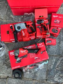 Kit milwaukee trapano, merigliatrice e tasselatore