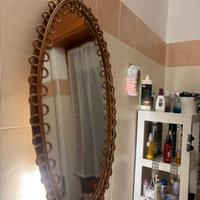 Specchio Franco Albini rattan e bambù anni 60