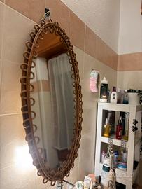 Specchio Franco Albini rattan e bambù anni 60