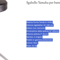 Yamaha SGABELLO DS550 - COME NUOVO