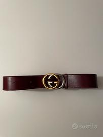 Cintura Gucci originale in pelle bordeaux