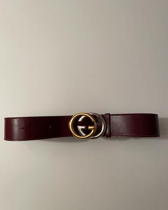 Cintura Gucci originale in pelle bordeaux
