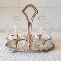 Olio e aceto ménage da tavola San Marco in argento