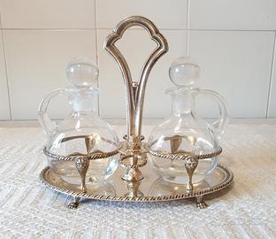 Olio e aceto ménage da tavola San Marco in argento