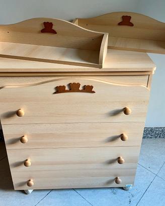 Cassettiera fasciatoio bagnetto MIBB con mensole