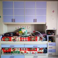 Cameretta ragazze con armadio a ponte doppio letto