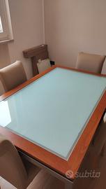 Tavolo Calligaris allungabile in vetro e legno