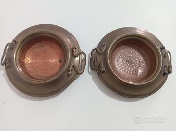 piccoli braciere in rame e ottone