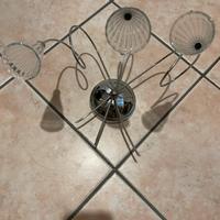 Applique cromate a stelo con copertura lampada a c