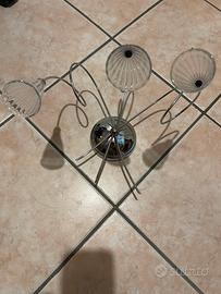 Applique cromate a stelo con copertura lampada a c