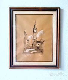 Dipinto originale "Londra" (1979) di Sandro Crenna