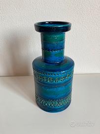 Vaso vintage in ceramica smaltata blu/turchese