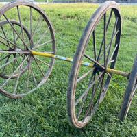 Ruote per carrozza da collezione inizi XX secolo