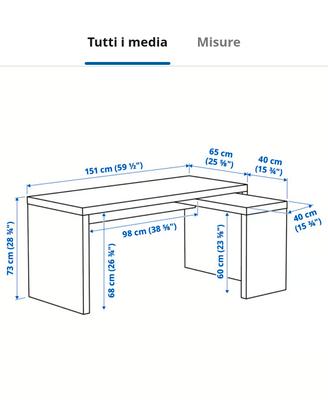 piano estraibile della scrivania Ikea Malm 