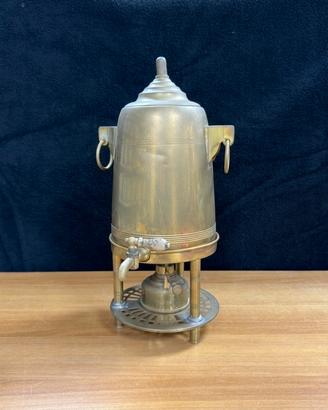 Antico samovar scaldacqua in ottone d'epoca