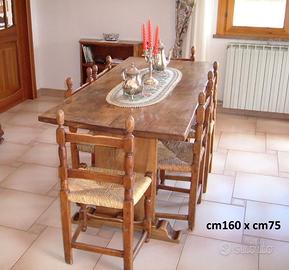 N° 10 Sedie artigianato toscano e tavolo in legno