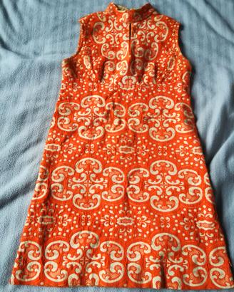 Vestito Donna Vintage anni 60 70 arancione