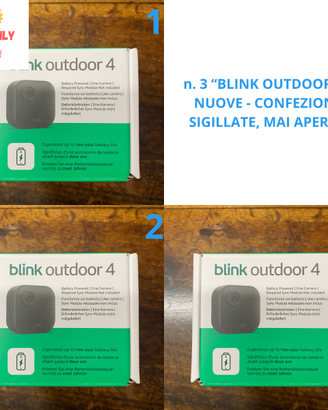 3x Blink Outdoor 4 Nuove WiFi HD 1080p Alexa