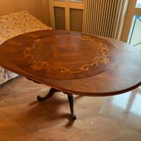 tavolo tondo barocco piemontese noce diam. 120 cm