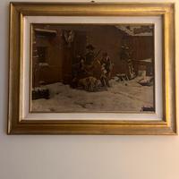 Quadro scena invernale rustica