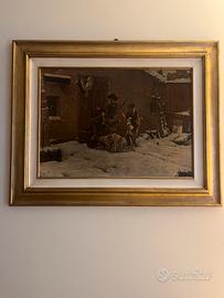 Quadro scena invernale rustica