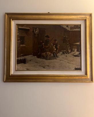 Quadro scena invernale rustica