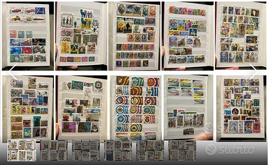 3 Raccoglitori circa 1000 Francobolli vintage