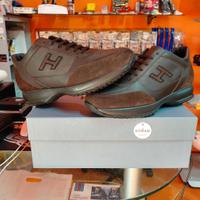 SCARPE HOGAN INTERACTIVE TAGLIA 7 IN PELLE MARRONE