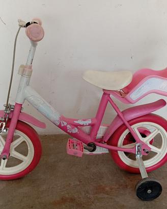Bicicletta bambina con rotelle e seggiolino bambol