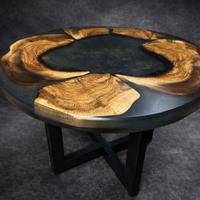Coffee Table in resina ed ulivo bruciato - Pumo