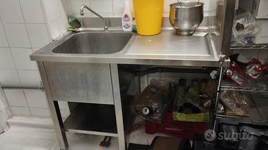 lavandino inox con pedale