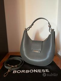 Borsa Borbonese modello Hobo Luna pelle grigio.