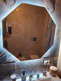 Specchiera Ottagonale bagno Led