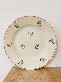 Piatto francese decorato con fiori vintage