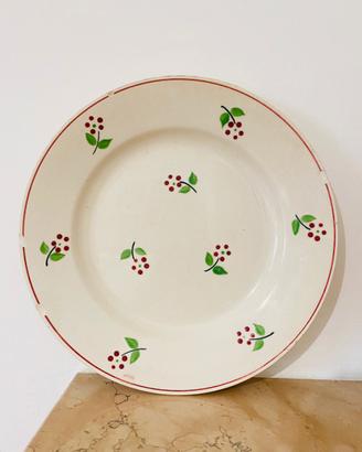 Piatto francese decorato con fiori vintage
