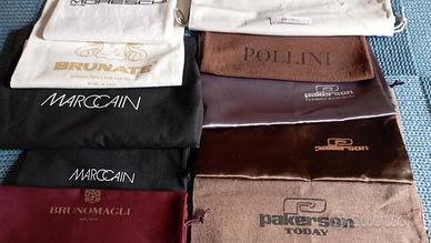 Borse con coulisse, in organza, velluto, camoscio.