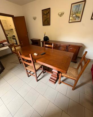 Tavolo da pranzo in legno massello 190x90 4 sedie